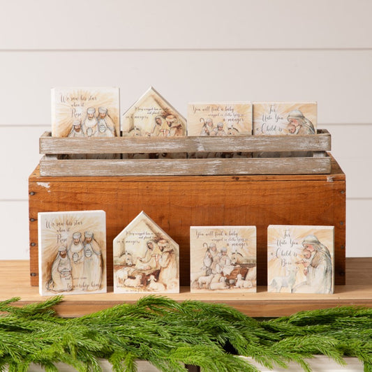 Nativity Block Sign ASST