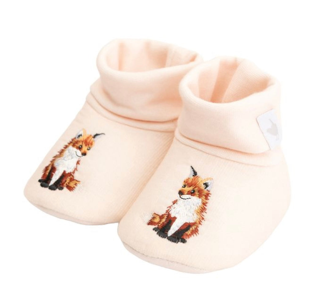 Little Wren - Little Forest Embroidered Booties -Wrendale Designs