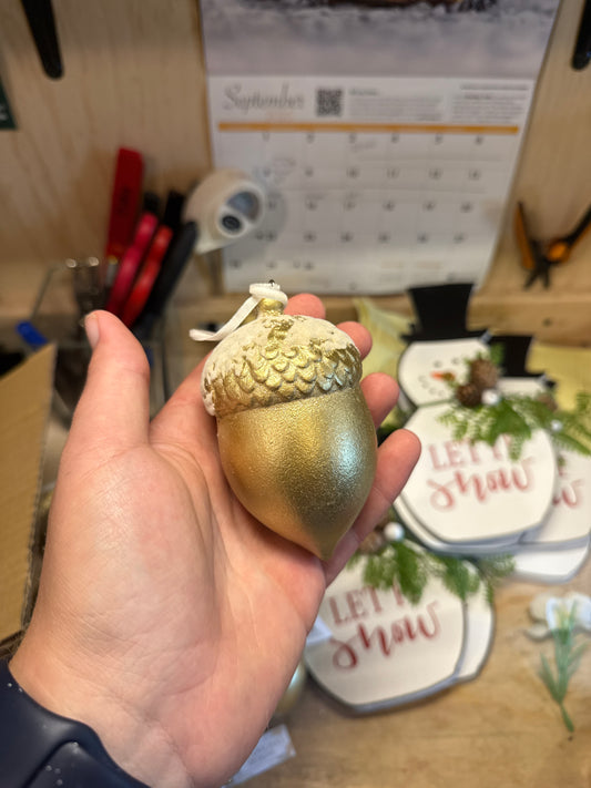 Gold Acorn Ornament