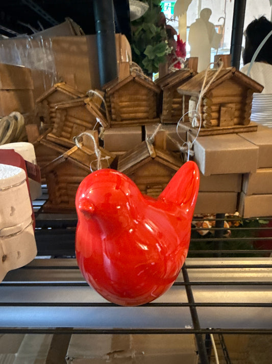Red Ceramic Bird