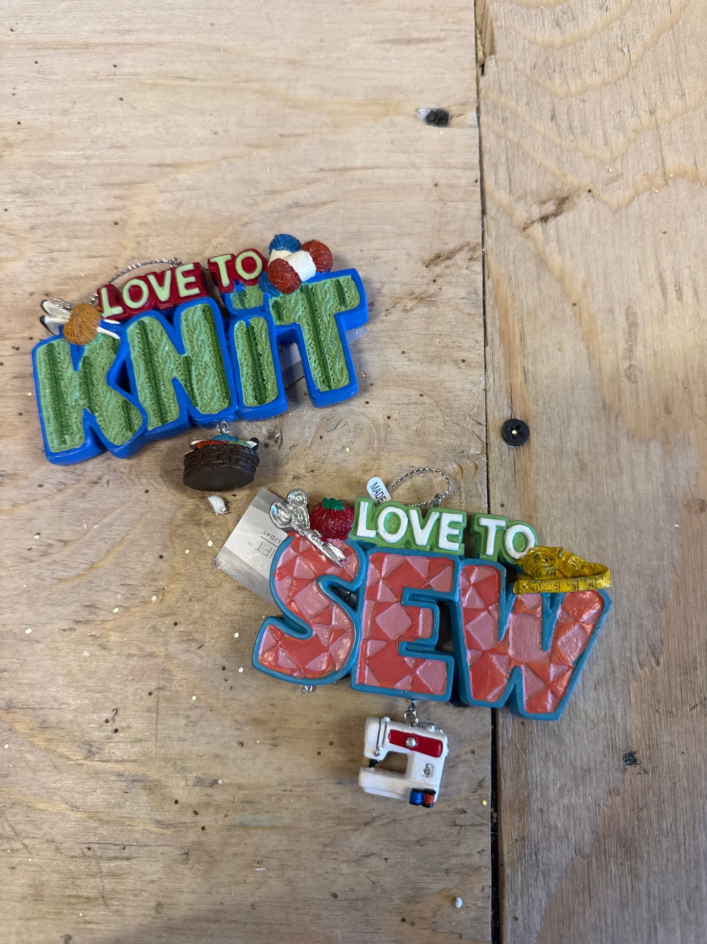 Love To Knit / Love To Sew Ornament ASST