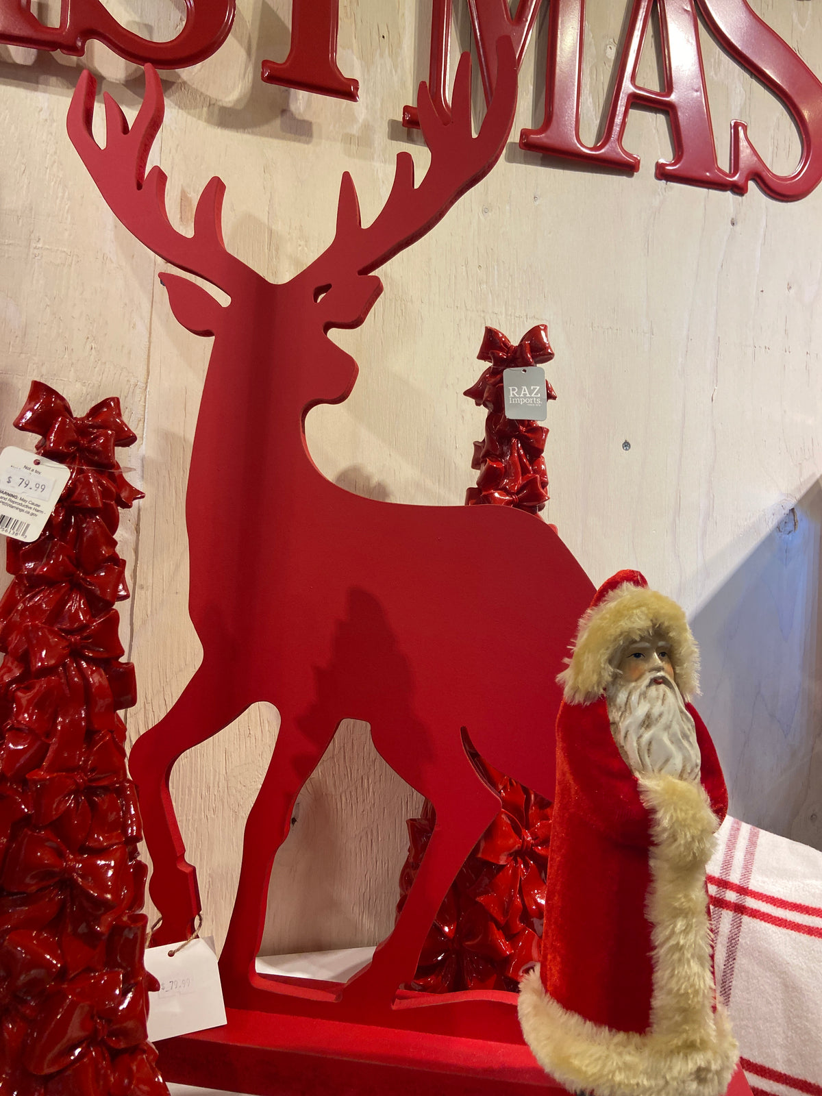 Red Oversized Deer Silhouette