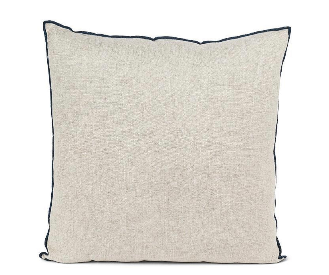 Natural Pillow W/Blue Edging