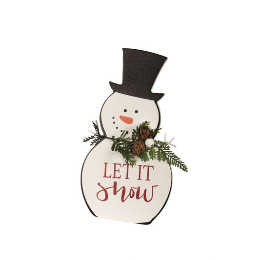 Wood Standing Snowman