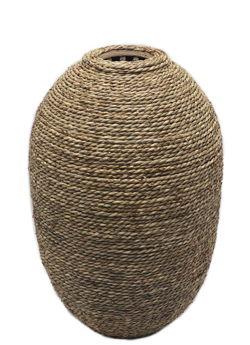 Large Rattan Floor Vase