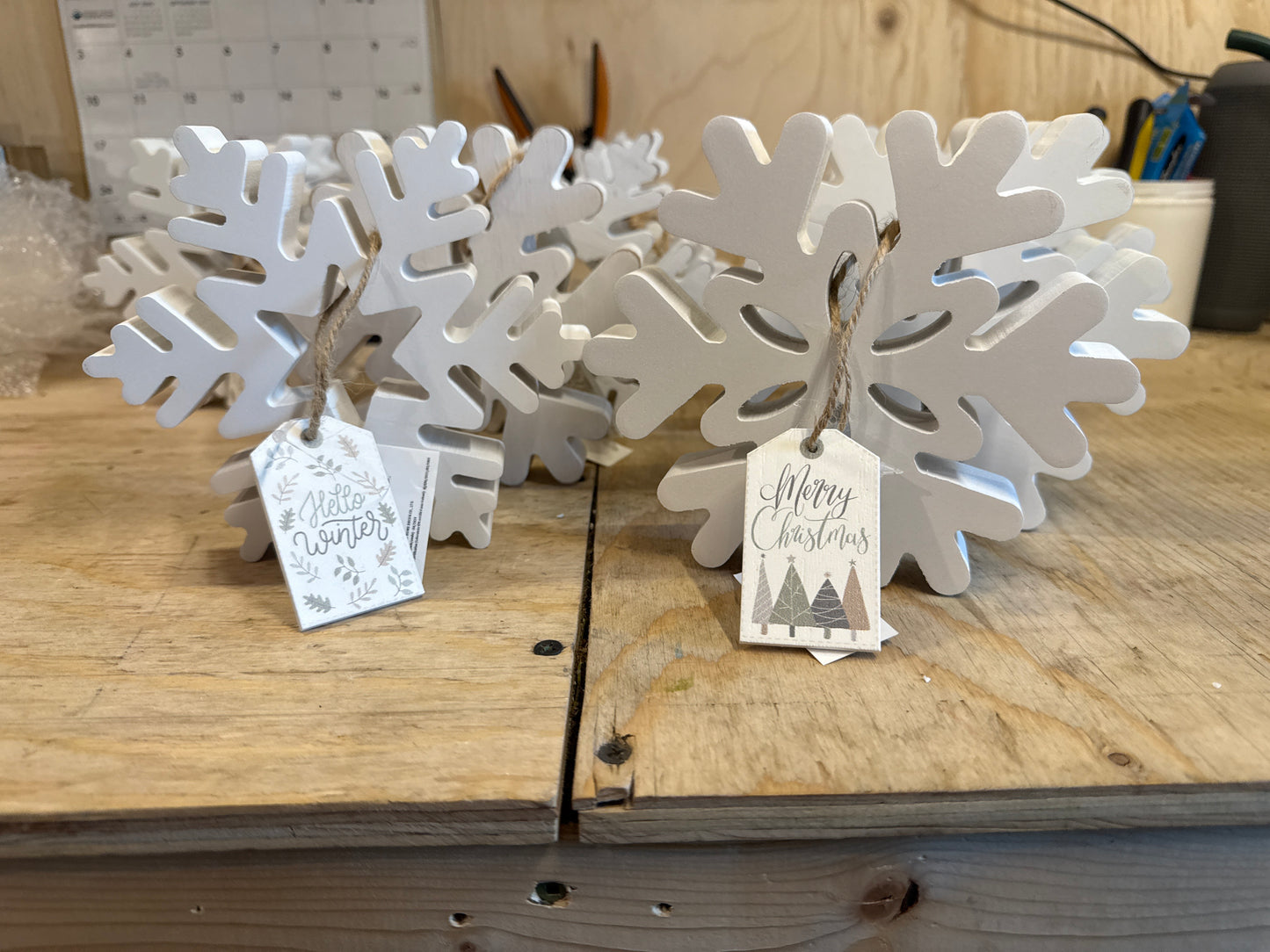MDF 3D Snowflake ASST
