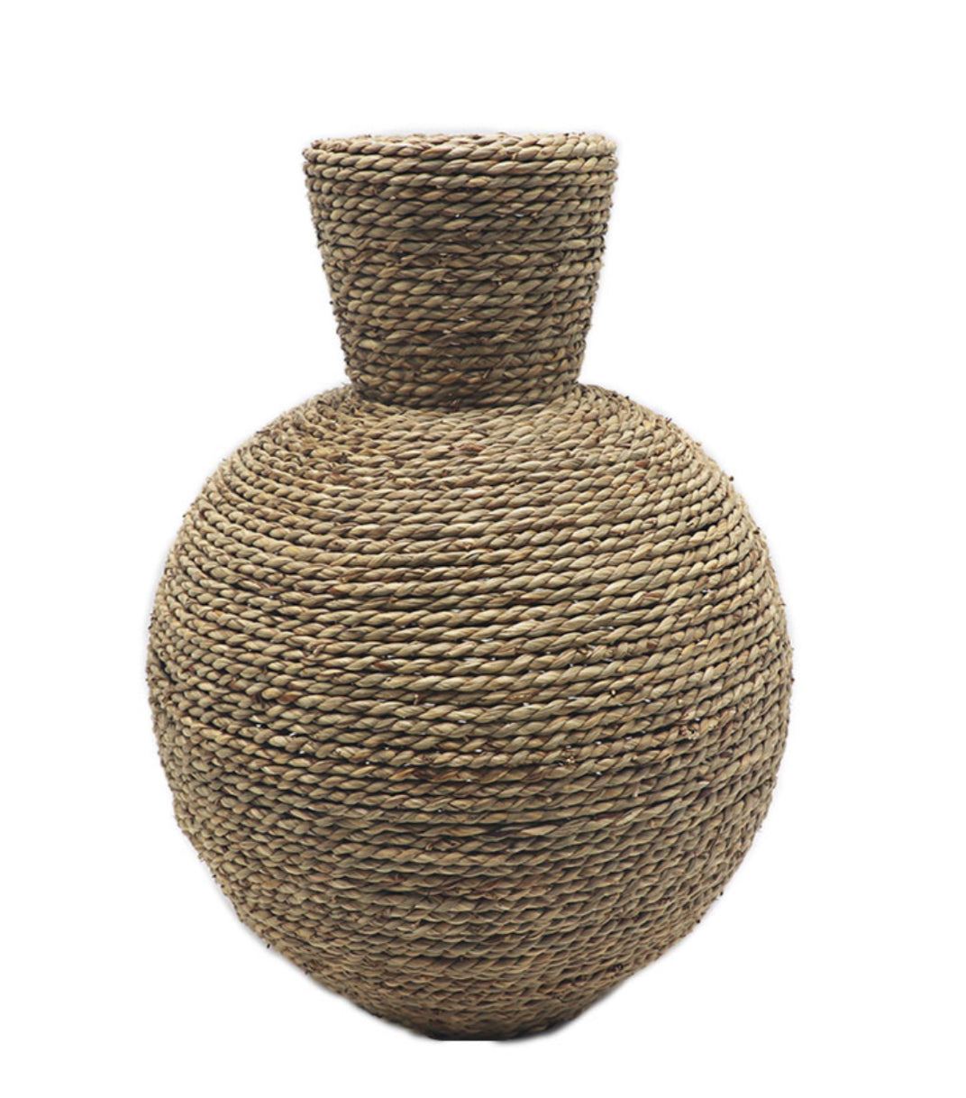 Large Rattan Floor Vase