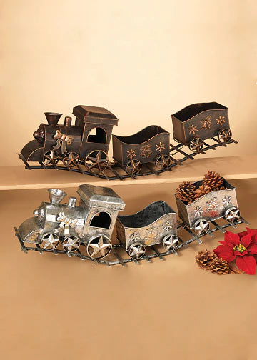 29"L Metal Holiday Train
