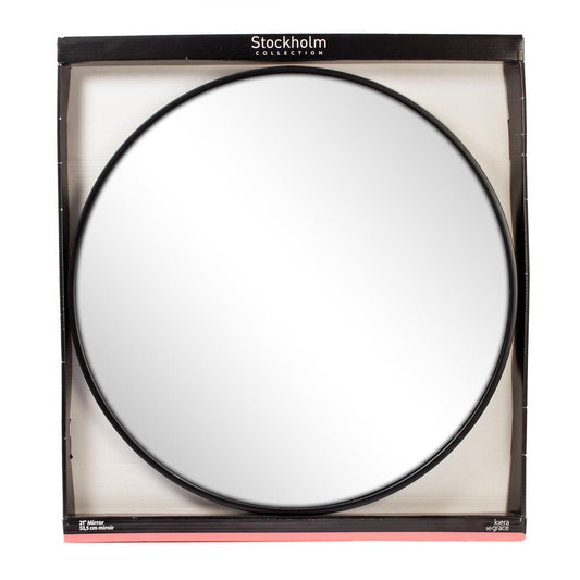 Black Circular Mirror - 21"