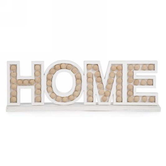 "HOME" Beaded Decor - White
