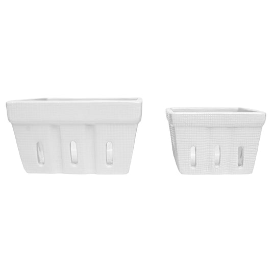 White Ceramic Berry Basket