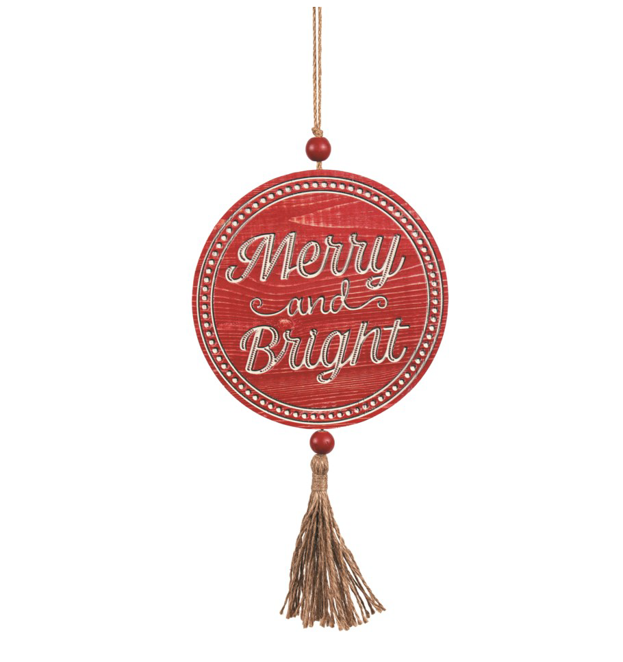 Merry Christmas Ornament W/Tassel