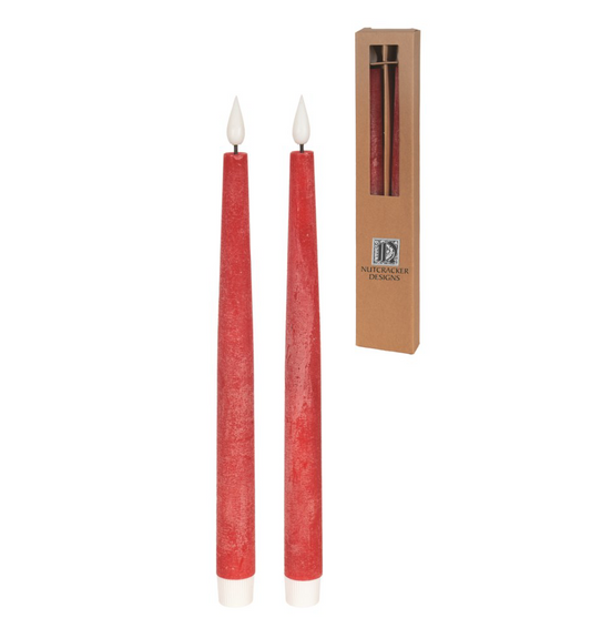 LED Red Taper Candle (Set 2)