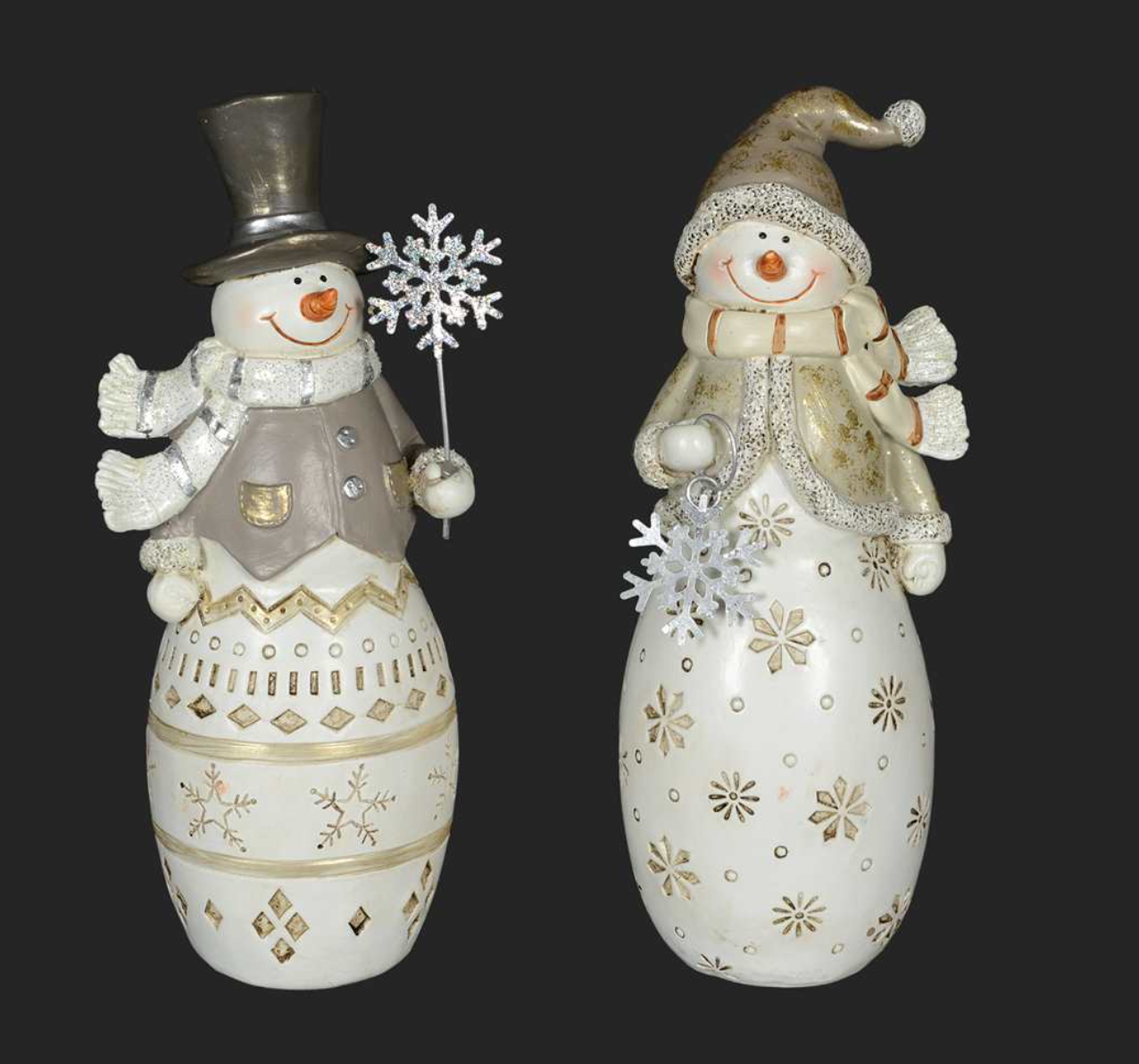 Gold Snowman W/Snowflake Detail ASST