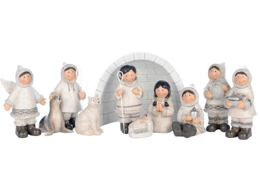 Inuit Nativity W/Igloo