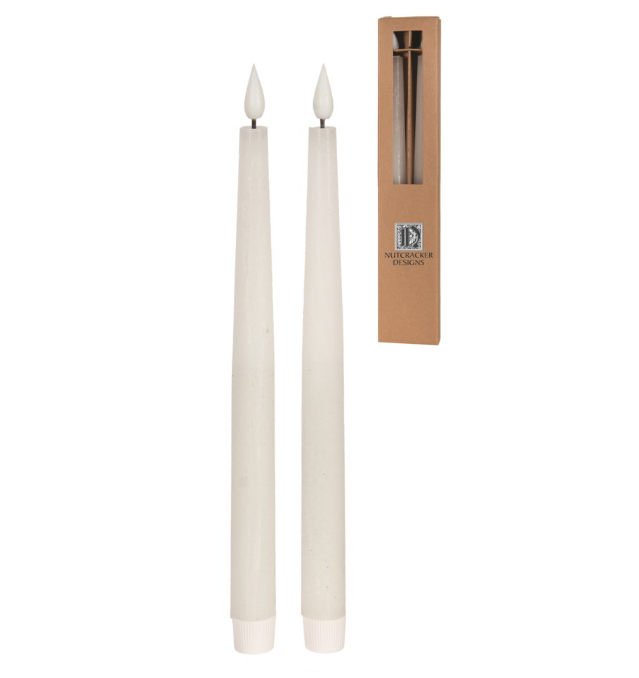 LED Taper Candles White (Set 2)