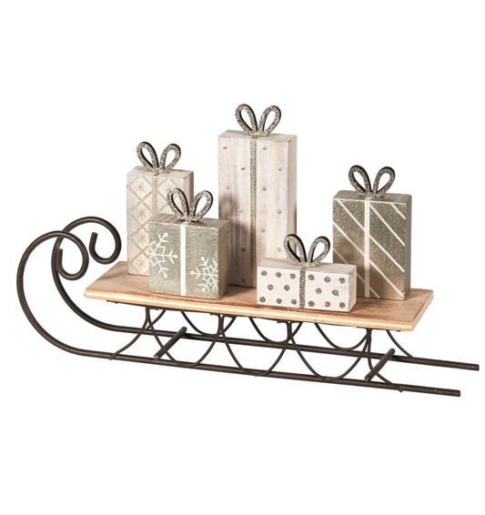 Silver Sleigh W/Presents