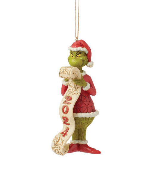 Grinch Holding List 2024 Ornament - Jim Shore