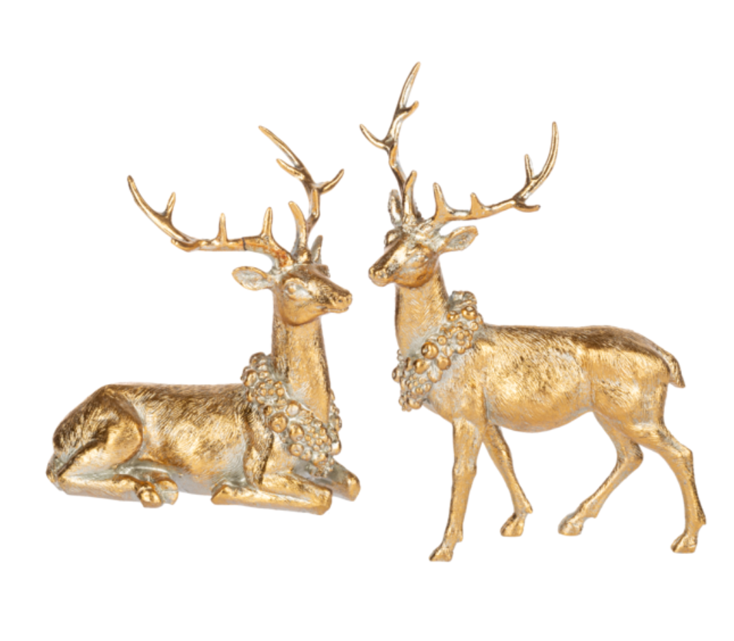 Gold Deer Figurine Set/2