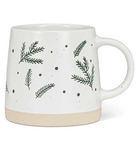 Wide Base Mug W/Pine Branches 14OZ