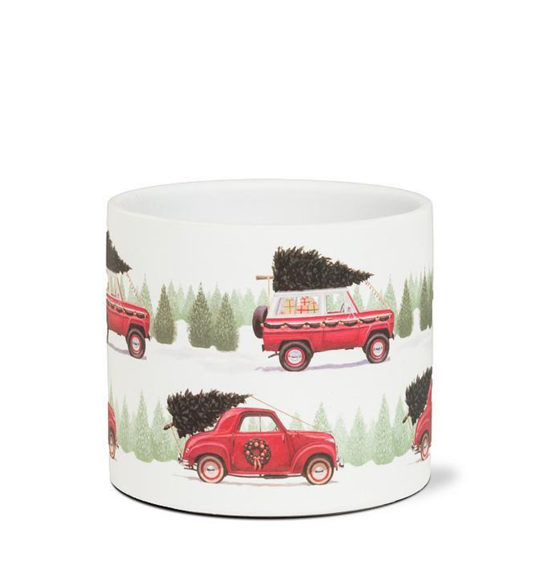 Car & Truck W/Trees Planter 4"