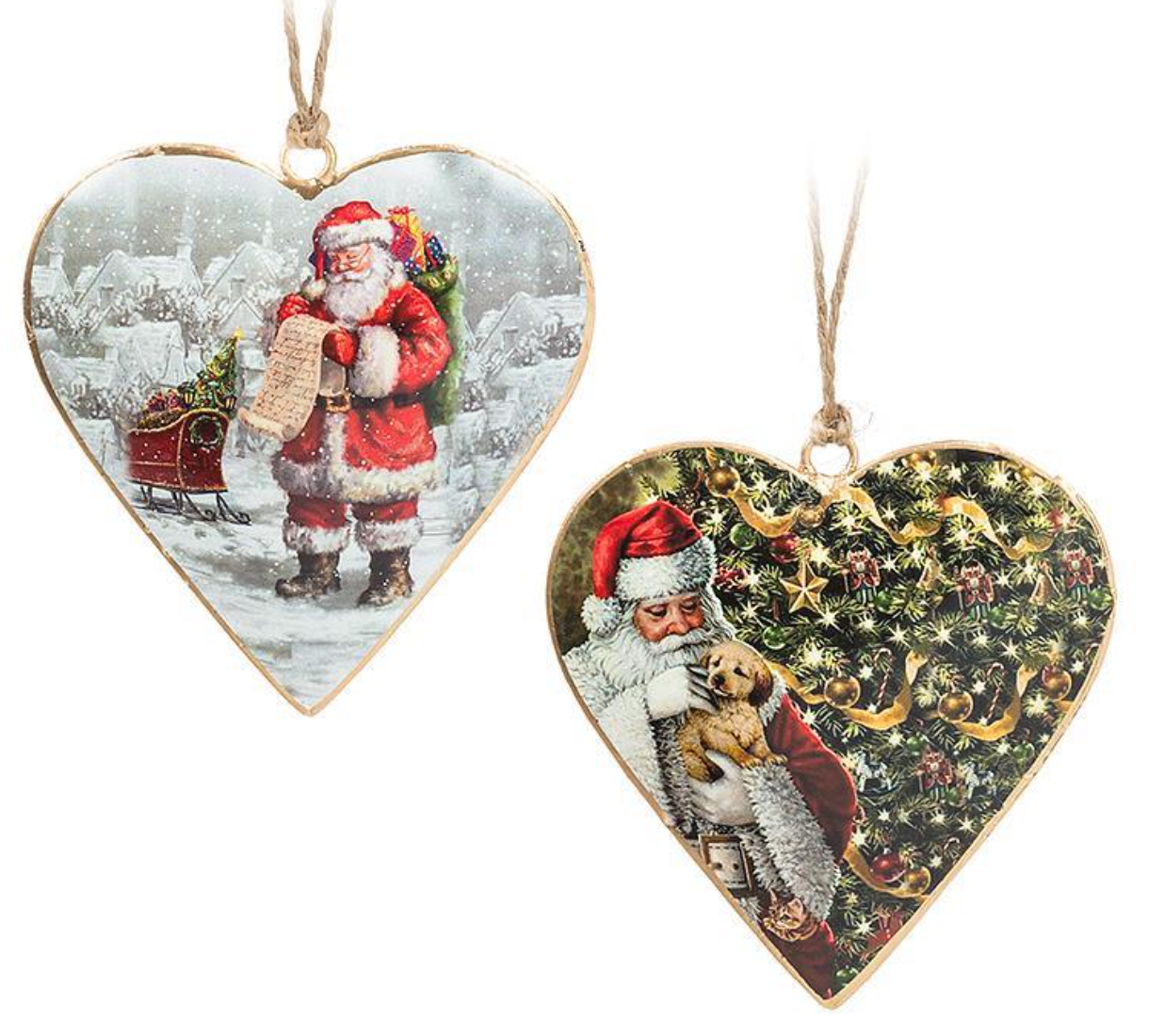 Santa Heart Ornament ASST