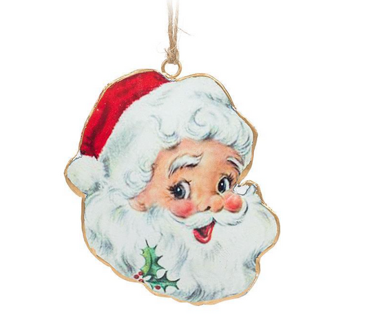 Retro Santa Head Ornament