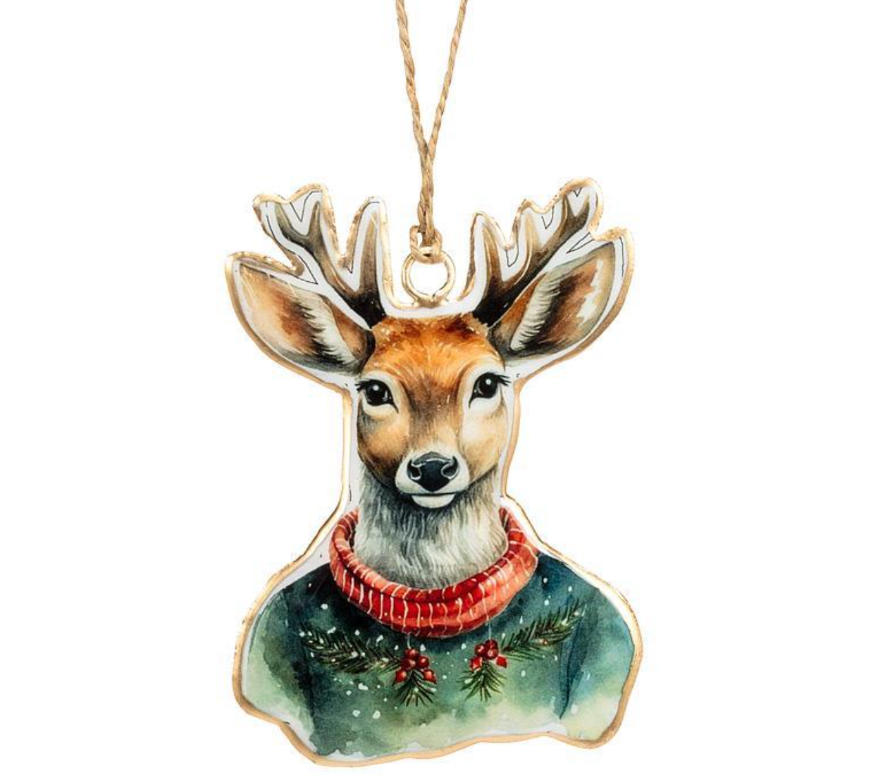 Deer In Sweater Ornament