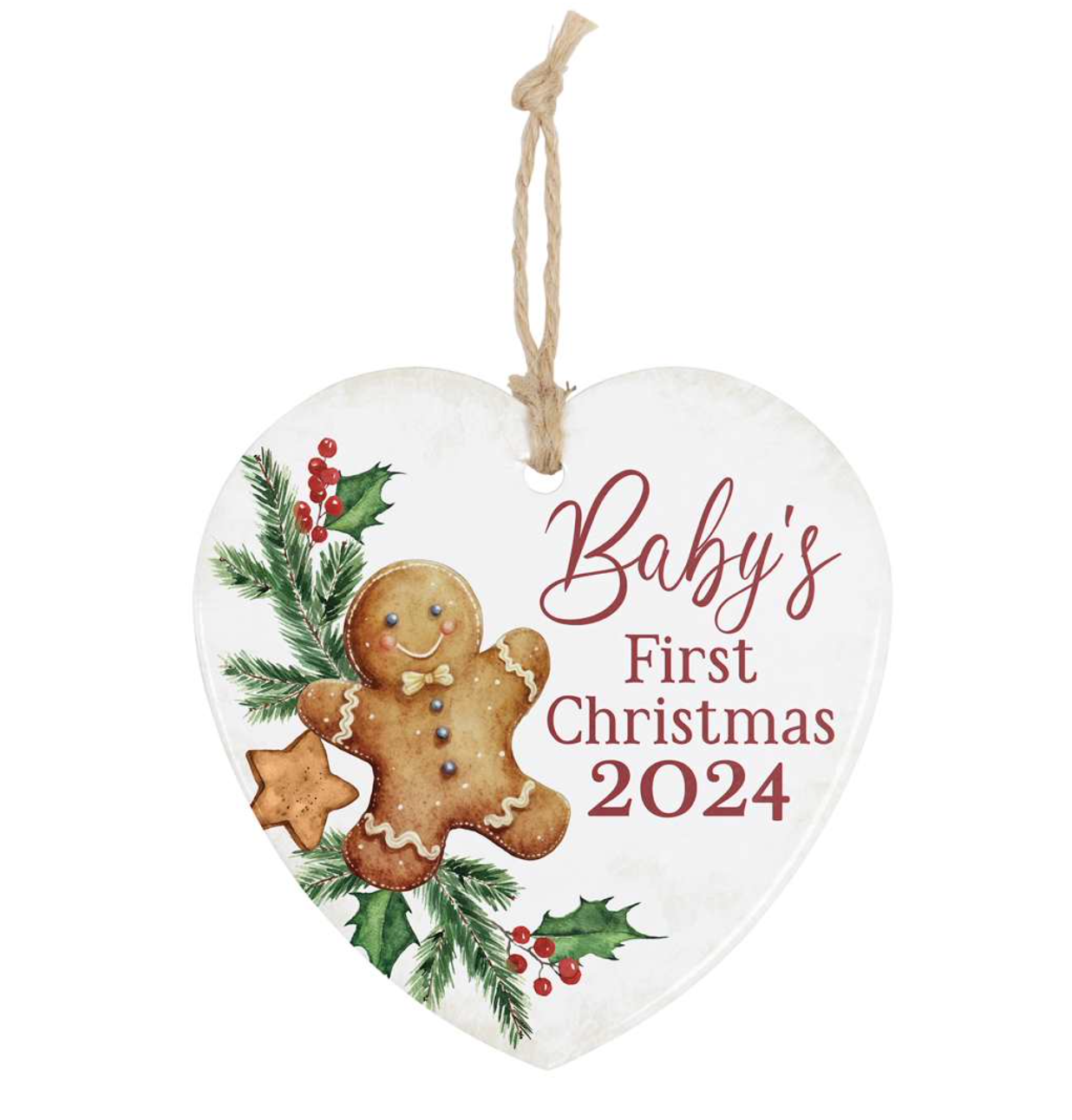 Heart Ornament "Baby's First Christmas" 24