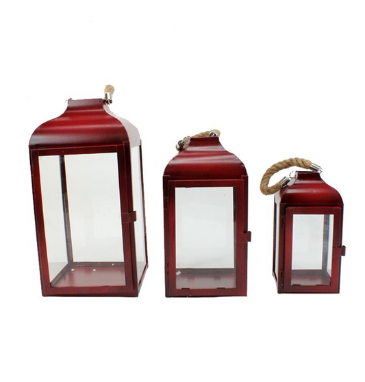 Set Of 3 Red Lanterns