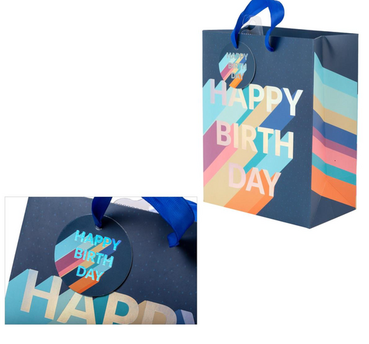 Medium Navy Birthday Bag