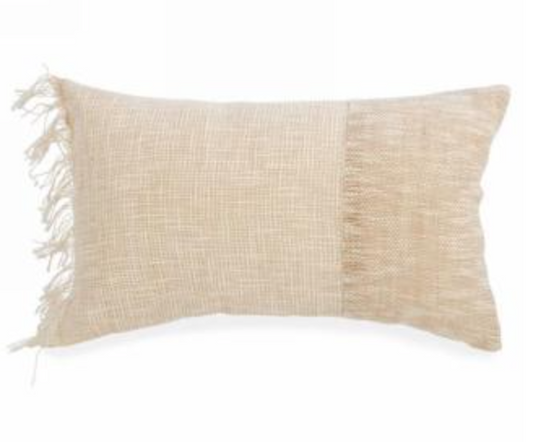 Two Tone Beige Woven Cushion