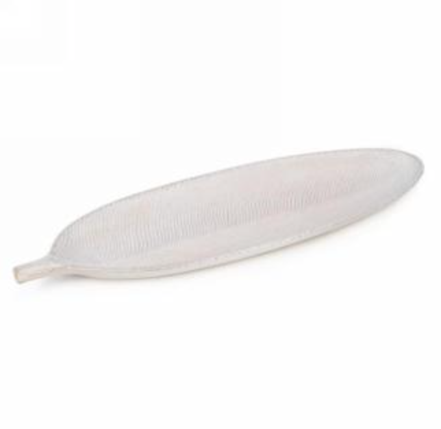 Ivory Textured Leaf Platter