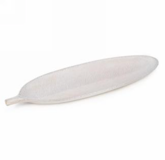 Ivory Textured Leaf Platter