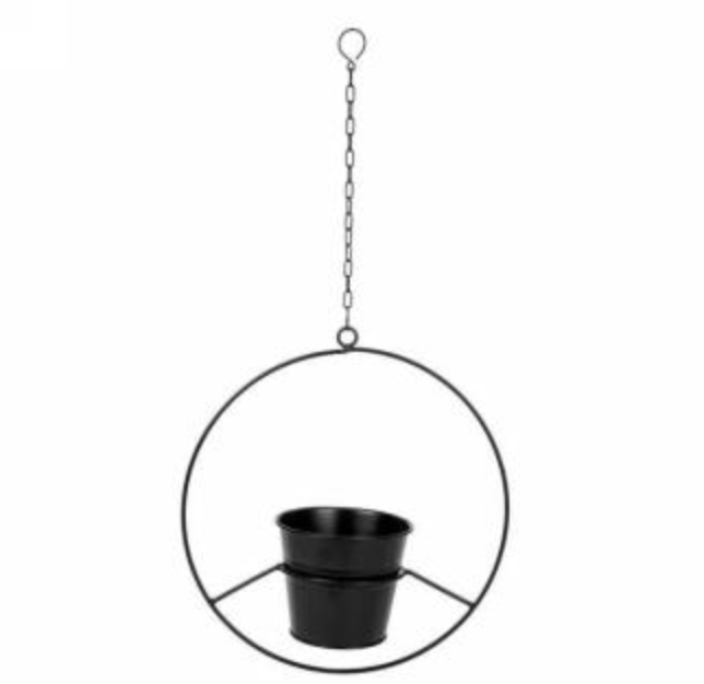 Metal Hanging Ring W/Pot