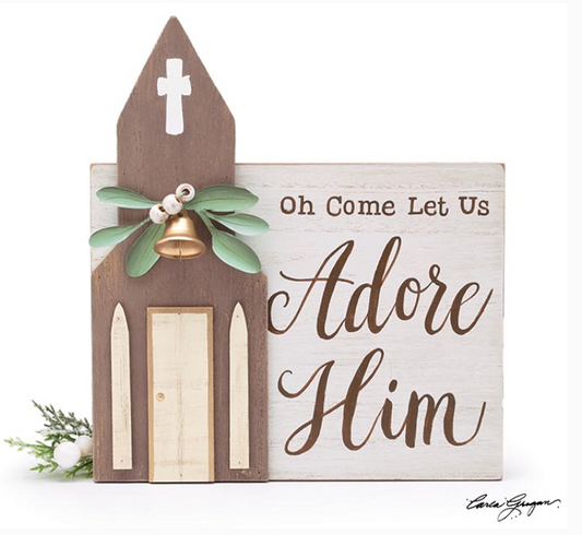 Come Let Us Adore Him Shelf Sitter