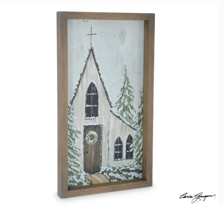 Hand Painted Church Scene