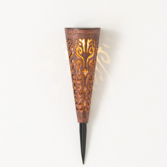 Copper Look Patterned Solar Light