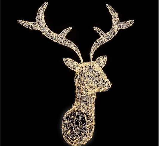 LED Stag Head Wall Decor W/Timer