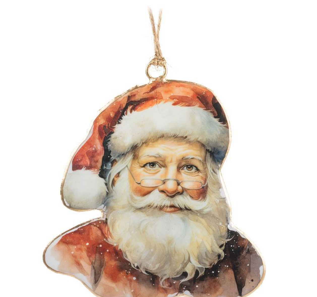Santa W/ Spectacles Ornament