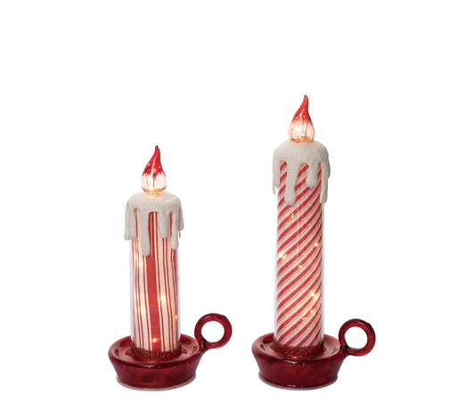 Light Up Striped Candle ASST