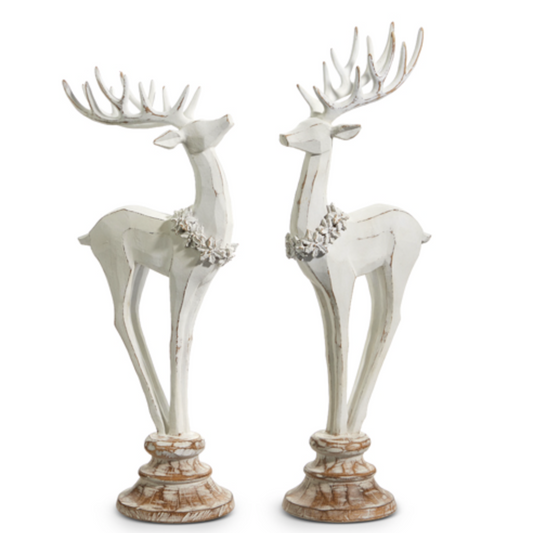 Distressed Deer On Stand 17"