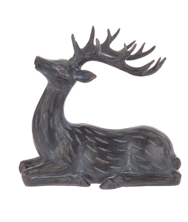 Etched Slate Sitting Deer