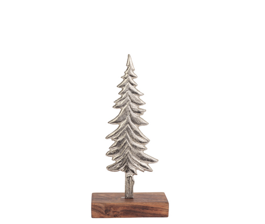 Silver Spruce On Wood Base