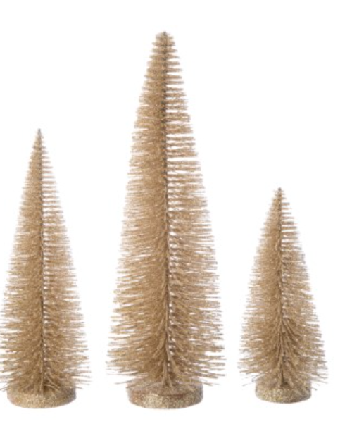 Set/3 Champagne Glitter Trees