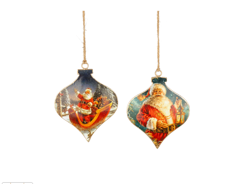 Metal Vintage Santa Ornament