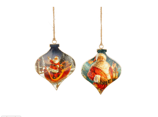 Metal Vintage Santa Ornament