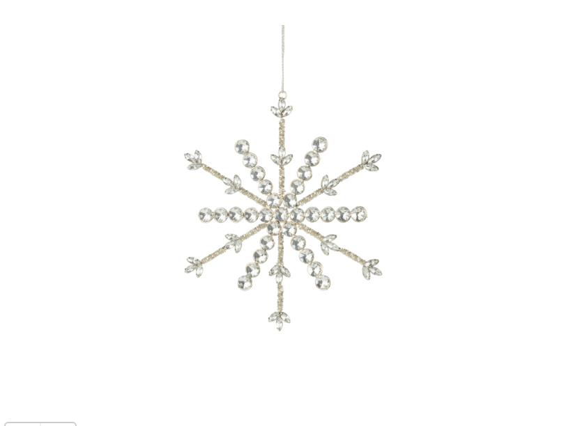 Glass Beaded Oversized Snowflake Ornament