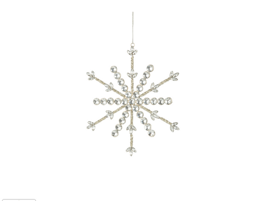 Glass Beaded Oversized Snowflake Ornament