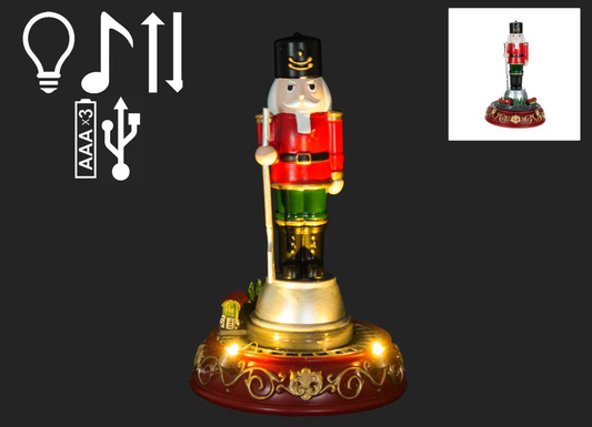 7" LED Nutcracker W/Music